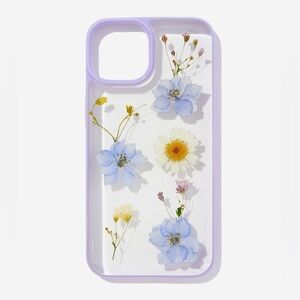 ❤️‍🔥BOGO FREE typo snap phone case iPhone 13/14 floral pressed flowers purple
